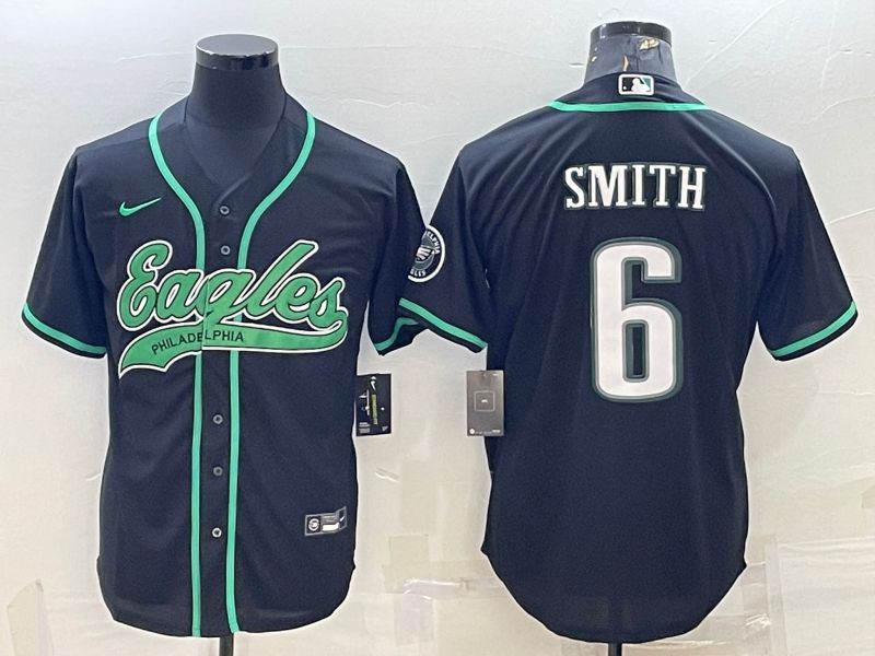 Men Philadelphia Eagles #6 Smith Black 2022 Nike Co branded NFL Jersey